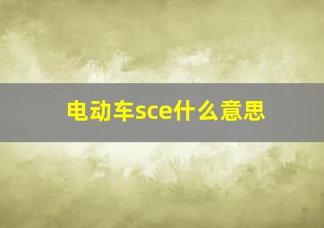 电动车sce什么意思