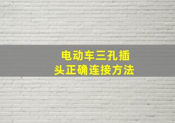 电动车三孔插头正确连接方法