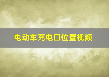 电动车充电口位置视频