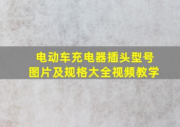 电动车充电器插头型号图片及规格大全视频教学