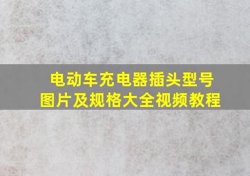 电动车充电器插头型号图片及规格大全视频教程