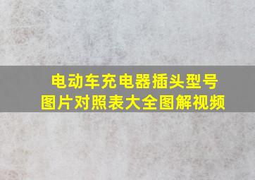 电动车充电器插头型号图片对照表大全图解视频