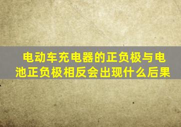 电动车充电器的正负极与电池正负极相反会出现什么后果