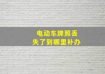 电动车牌照丢失了到哪里补办