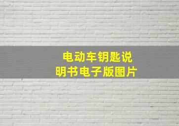 电动车钥匙说明书电子版图片