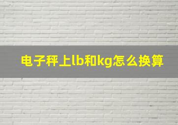 电子秤上lb和kg怎么换算