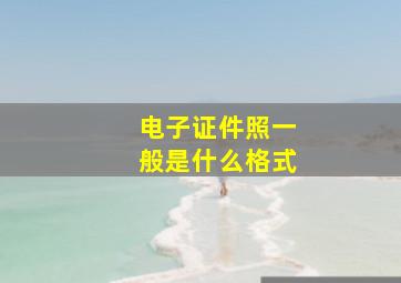 电子证件照一般是什么格式