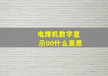 电焊机数字显示00什么意思