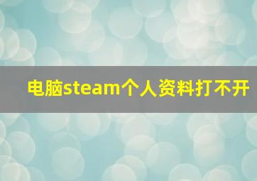 电脑steam个人资料打不开