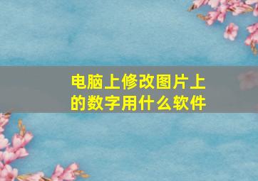 电脑上修改图片上的数字用什么软件