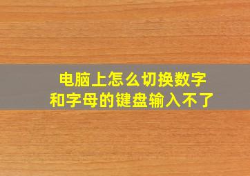 电脑上怎么切换数字和字母的键盘输入不了