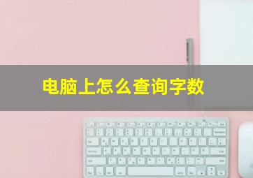 电脑上怎么查询字数