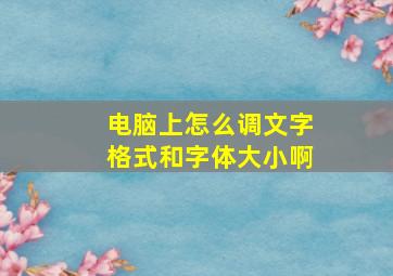 电脑上怎么调文字格式和字体大小啊