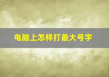 电脑上怎样打最大号字