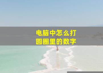 电脑中怎么打圆圈里的数字