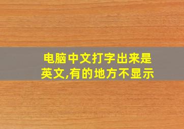 电脑中文打字出来是英文,有的地方不显示