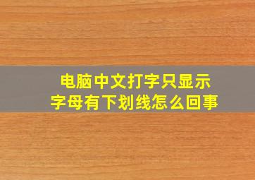 电脑中文打字只显示字母有下划线怎么回事