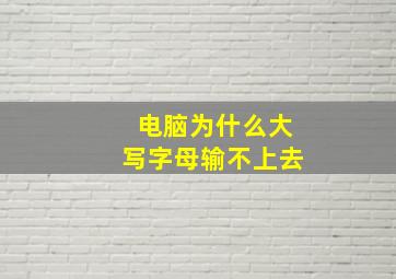 电脑为什么大写字母输不上去