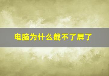 电脑为什么截不了屏了