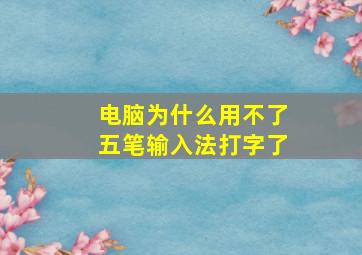 电脑为什么用不了五笔输入法打字了