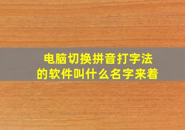 电脑切换拼音打字法的软件叫什么名字来着