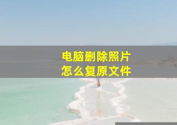 电脑删除照片怎么复原文件