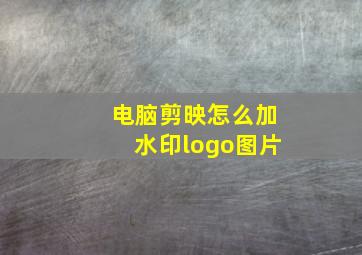 电脑剪映怎么加水印logo图片