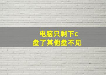 电脑只剩下c盘了其他盘不见