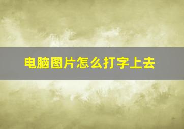 电脑图片怎么打字上去