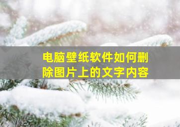 电脑壁纸软件如何删除图片上的文字内容