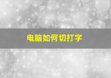 电脑如何切打字