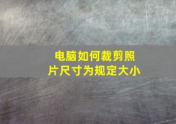 电脑如何裁剪照片尺寸为规定大小