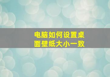 电脑如何设置桌面壁纸大小一致