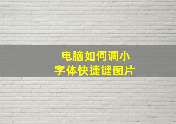 电脑如何调小字体快捷键图片