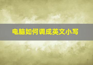 电脑如何调成英文小写