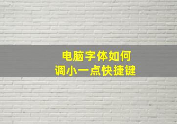 电脑字体如何调小一点快捷键