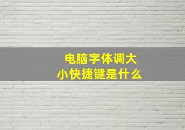 电脑字体调大小快捷键是什么