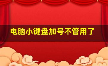 电脑小键盘加号不管用了