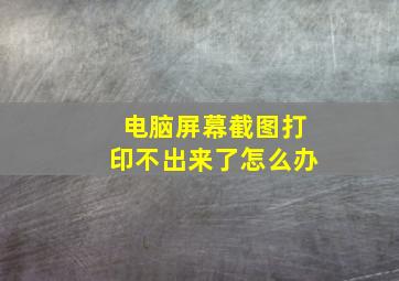 电脑屏幕截图打印不出来了怎么办