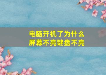 电脑开机了为什么屏幕不亮键盘不亮