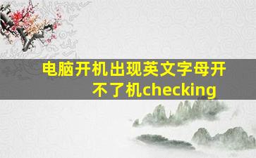 电脑开机出现英文字母开不了机checking