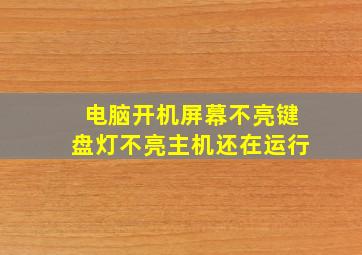 电脑开机屏幕不亮键盘灯不亮主机还在运行