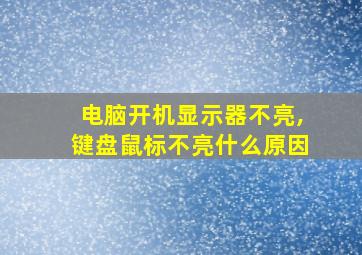 电脑开机显示器不亮,键盘鼠标不亮什么原因