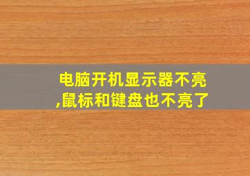 电脑开机显示器不亮,鼠标和键盘也不亮了