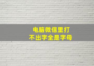 电脑微信里打不出字全是字母