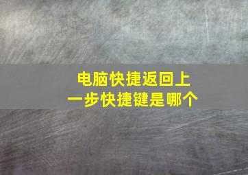 电脑快捷返回上一步快捷键是哪个