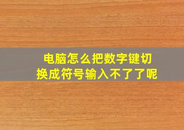 电脑怎么把数字键切换成符号输入不了了呢