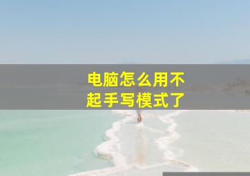 电脑怎么用不起手写模式了