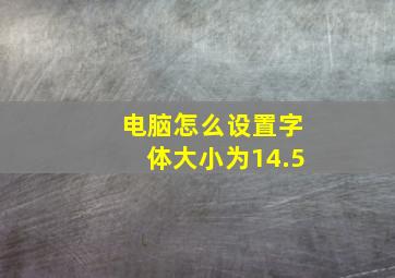 电脑怎么设置字体大小为14.5