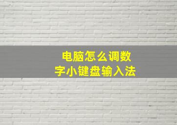 电脑怎么调数字小键盘输入法